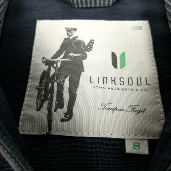 Linksoul Golf Tempus Fugit Heather Navy Quarter Pullover Windbreaker Mens Small - Picture 4 of 6